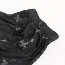 Load image into Gallery viewer, TT22201 Black Cross pattern Printed Short Sleeve T-Shirt
