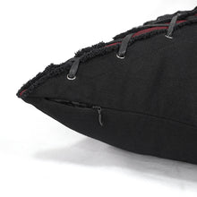 Load image into Gallery viewer, LS006 Punk black and red X-shaped pillow
