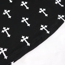 Load image into Gallery viewer, TT22202 Black And White Cross pattern Printed Short Sleeve T-Shirt
