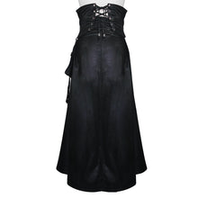 Load image into Gallery viewer, SKT088 chain shaped ribbons zipper up leather big swing punk black women half tunic skirt
