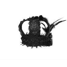 Load image into Gallery viewer, AS052 Gothic cosplay women cross crown headwear with feather

