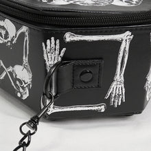 Load image into Gallery viewer, AS133 black Gothic 3D Skull printing leather coffin shoulder bag and handbag
