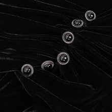Load image into Gallery viewer, ESKT033 V neck flare sleeves velvet fringed lace gothic sexy ladies women black long party dress
