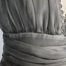 Load image into Gallery viewer, ESKT008 punk wedding branch embroidery smoky pattern sexy women silk chiffon halter dress
