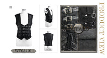 Load image into Gallery viewer, WT03401 parties wearing men black peach hearts jacquard game style punk waistcoats
