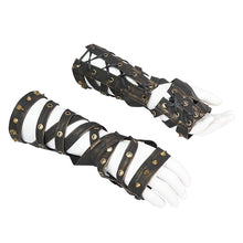 Load image into Gallery viewer, GE016 Steampunk strap leather gloves
