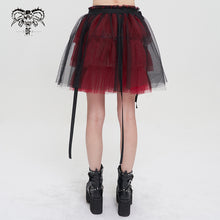 Load image into Gallery viewer, SKT147 Punk Rock Black and Red One Piece Women&#39;s Skirt
