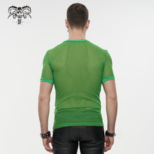 Load image into Gallery viewer, TT03904 party green diamond-shaped net basic style short sleeve men T-shirts
