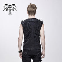 Load image into Gallery viewer, TT121 Summer punk rock patchwork unedged distressed men vest
