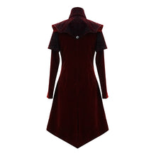 Load image into Gallery viewer, CT13402 Gorgeous gentlemen stand collar red gothic velveteen coat
