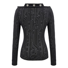 Load image into Gallery viewer, TT148 Cyberpunk print flat shoulder T-shirt
