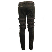 Load image into Gallery viewer, PT091 Steampunk multi-loops embroider lace up legs men trousers
