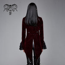 Load image into Gallery viewer, CT13302 Autumn red women gothic party Paisley jacquard velvet swallow-tailed jackets
