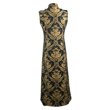 Load image into Gallery viewer, CT07401 Black and gold court floral gothic men long waistcoat
