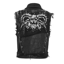 Load image into Gallery viewer, WT043 devil fashion punk heavy metal hand painted faded effect men printing waistcoats
