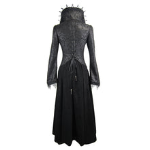 Load image into Gallery viewer, CT07301 Black floral dark pattern embroidered women dress coat
