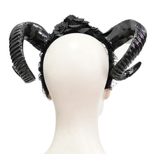 Load image into Gallery viewer, EAS010 Gothic horns rose headband
