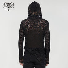 Load image into Gallery viewer, TT186 Punk Hooded Irregular Big Net T-shirt
