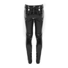 Load image into Gallery viewer, PT127 devil fashion kneepad tight cyberpunk fetish men patent leather trousers
