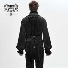 Load image into Gallery viewer, WT049 western stylish fake two piece palace leather embroidery Gothic men velvet waistcoats
