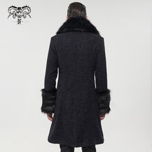Load image into Gallery viewer, CT19001 black Gothic fur collar coat
