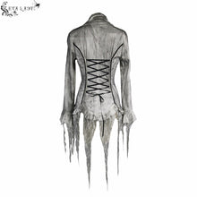 Load image into Gallery viewer, ESHT002 daily lace tassels sexy women long sleeves lace up printed white blouse
