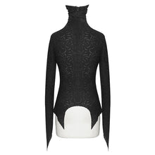 Load image into Gallery viewer, TT152 Punk black turtleneck dark pattern winter long sleeves sexy women t-shirts
