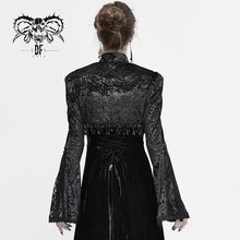 Load image into Gallery viewer, CA020 gothic trumpet sleeve sexy ladies velvet small shawl with tassel
