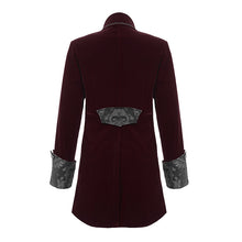 Load image into Gallery viewer, CT14102 Wine court jacquard retro gothic men velvet dress coat with slit

