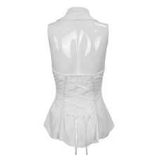 Load image into Gallery viewer, SHT09702 White Gothic daily life Sleeveless women Blouse
