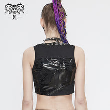 Load image into Gallery viewer, WT058 Punk asymmetric heavy metal super short vest
