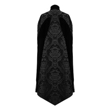 Load image into Gallery viewer, CT120 Chain pendant short front and long back black men long gothic cloak

