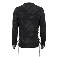 Load image into Gallery viewer, TT204 Men Torn Spider Web Printed Long Sleeve T-Shirt
