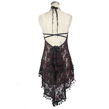 Load image into Gallery viewer, ETT018S asymmetric women rose mesh halter sexy lingerie with tassels
