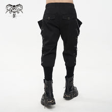 Load image into Gallery viewer, PT179 punk men black harem JOGGER PANTS with side chains
