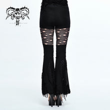 Load image into Gallery viewer, PT053 Designer sexy women punk broken holes slim fit flared pants
