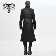 Load image into Gallery viewer, CT143 winter military uniform open collar printed punk men belted long coat with bag
