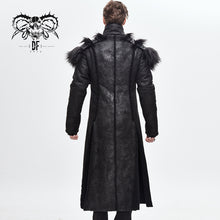 Load image into Gallery viewer, CT150 short front and long back punk fur warm men coat with detachable cape collar
