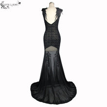 Load image into Gallery viewer, ESKT005 party darkness floral pattern floor length sexy women lace fishtail dress
