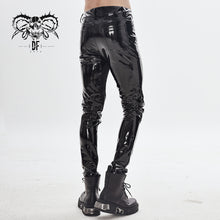 Load image into Gallery viewer, PT127 devil fashion kneepad tight cyberpunk fetish men patent leather trousers
