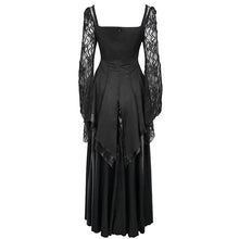 Load image into Gallery viewer, ESKT03701 Black Satin Lace Long Sleeve Gown Dress
