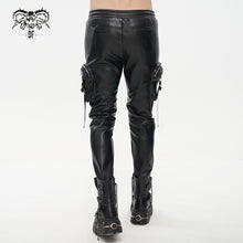 Load image into Gallery viewer, PT184 Men&#39;s side pockets metal decoration leather feet pants
