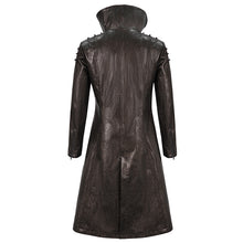 Load image into Gallery viewer, ct18002 brown puff big-collar long men leather coat

