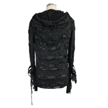Load image into Gallery viewer, TT084 punk men ripped finger covered autumn hooded black top
