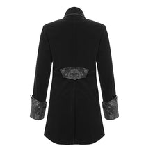 Load image into Gallery viewer, CT14101 Black court gothic pattern men velvet dress coat with slit
