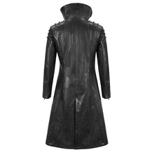 Load image into Gallery viewer, ct18001 Black-grey puff big-collar long leather coat
