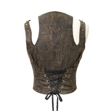 Load image into Gallery viewer, WT052 coffee Steampunk shapewear sexy women lace up slim waistcoats
