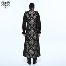 Load image into Gallery viewer, CT07402 Black and silver palace floral men long waistcoat
