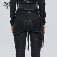Load image into Gallery viewer, AS098 black punk leather tasseled belts
