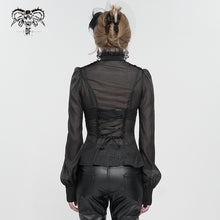 Load image into Gallery viewer, SHT090 see-through pattern gothic shirt
